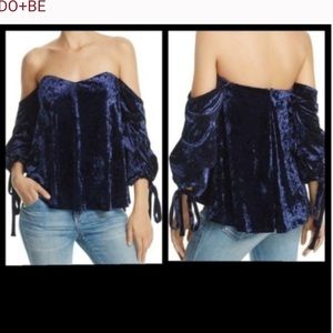 Off the shoulder velvet top